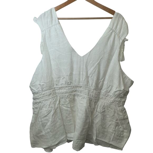 Torrid White Cinched Waist Tassel Sleeves Size 4 Top - Picture 3 of 5